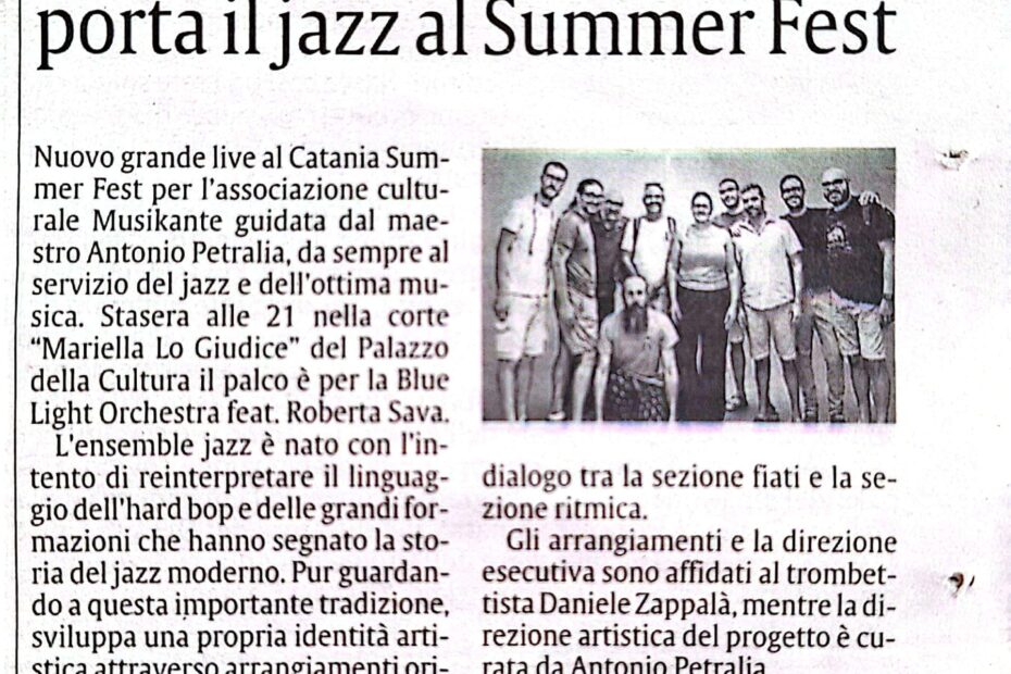 Blue Light Orchestra feat. Roberta Sava protagonista del Summer Fest 2026