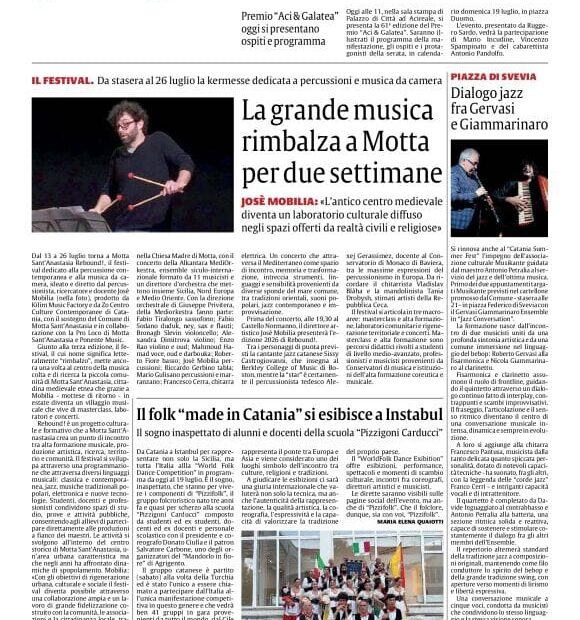 Gervasi & Giammarinaro 5et: il dialogo del jazz contemporaneo protagonista al Catania Summer Fest 2026