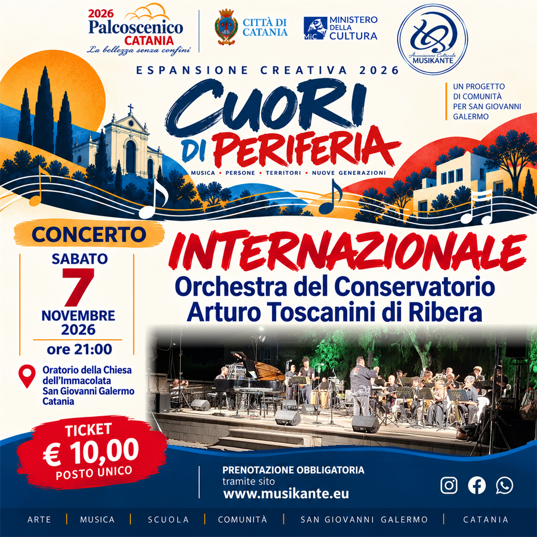 Locandina Internazionale — Orchestra Toscanini di Ribera — 7 novembre 2026