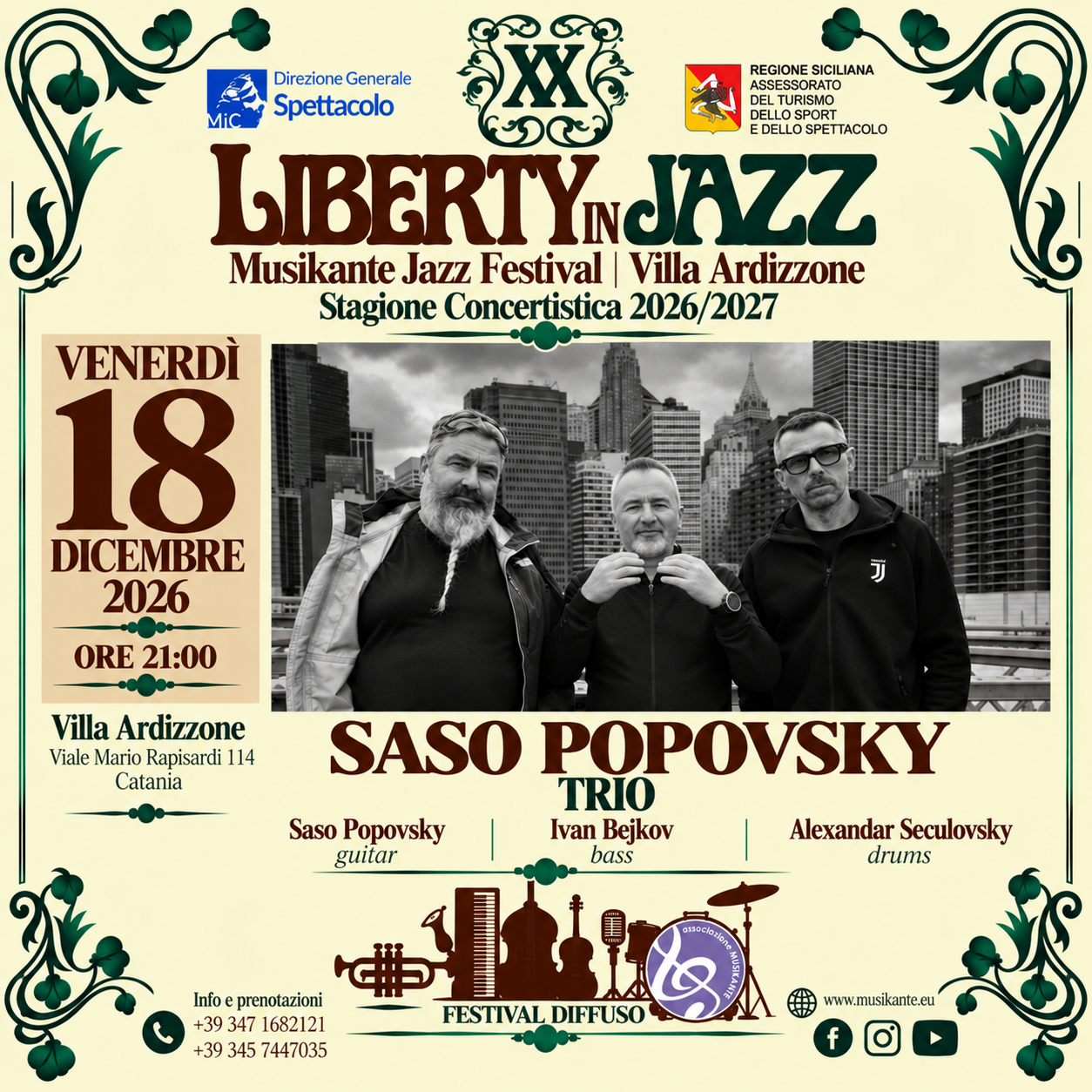 Saso Popovsky Trio – 18 dicembre 2026