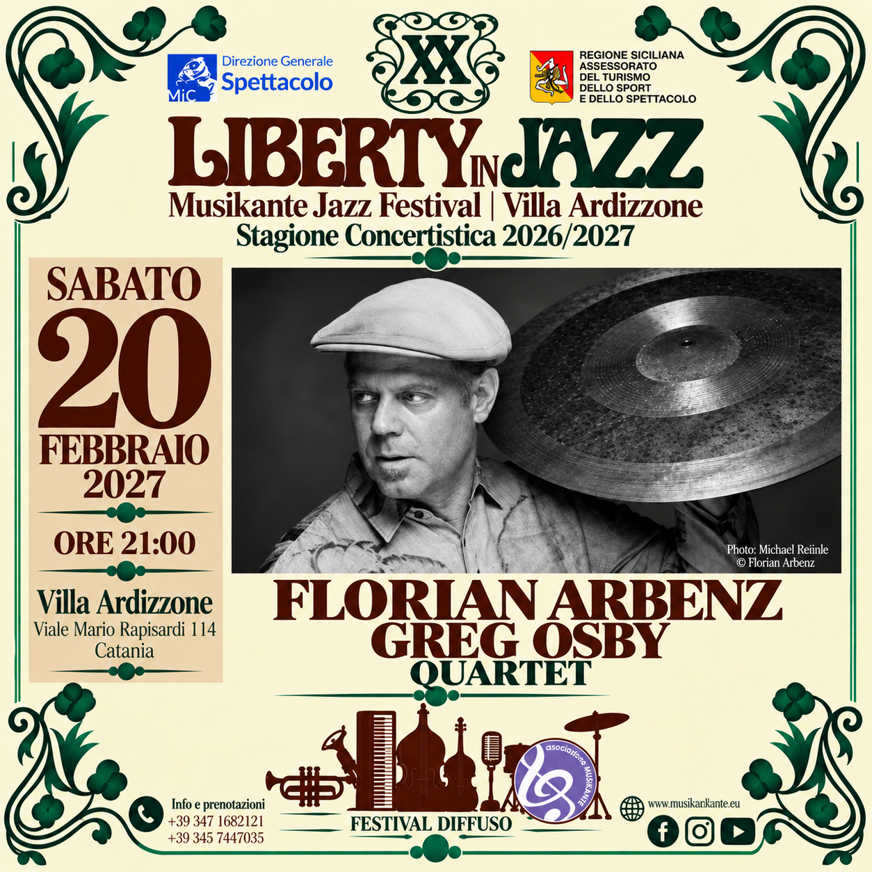 Florian Arbenz / Greg Osby Quartet – 20 febbraio 2027