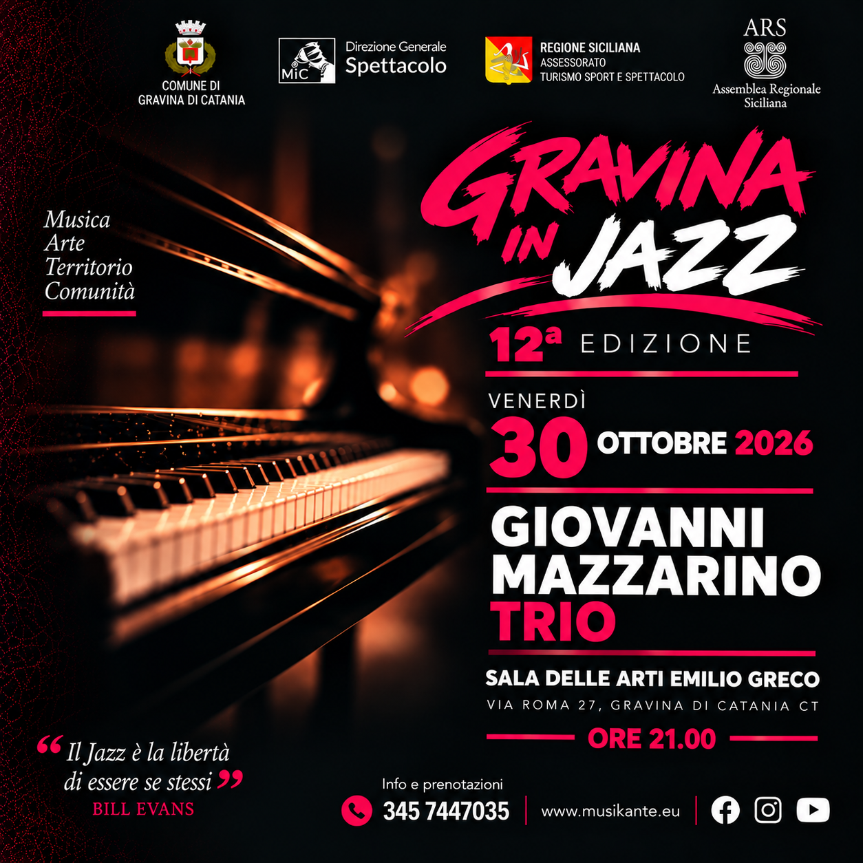 Giovanni Mazzarino Trio – 30 ottobre 2026