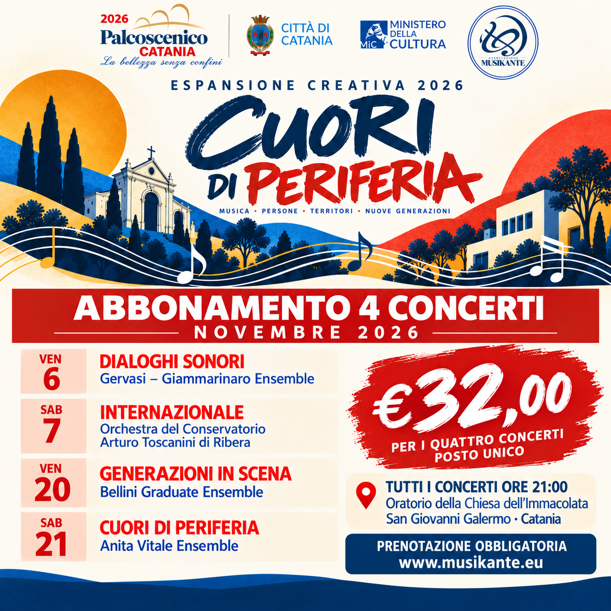 Abbonamento Cuori di Periferia: quattro concerti a €32,00